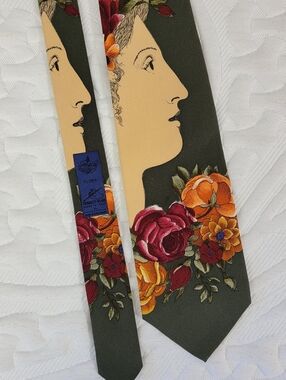 Fonasetti Milano Flora Luxury Tie Art Portrait Woman Silk Made In Italy RARE